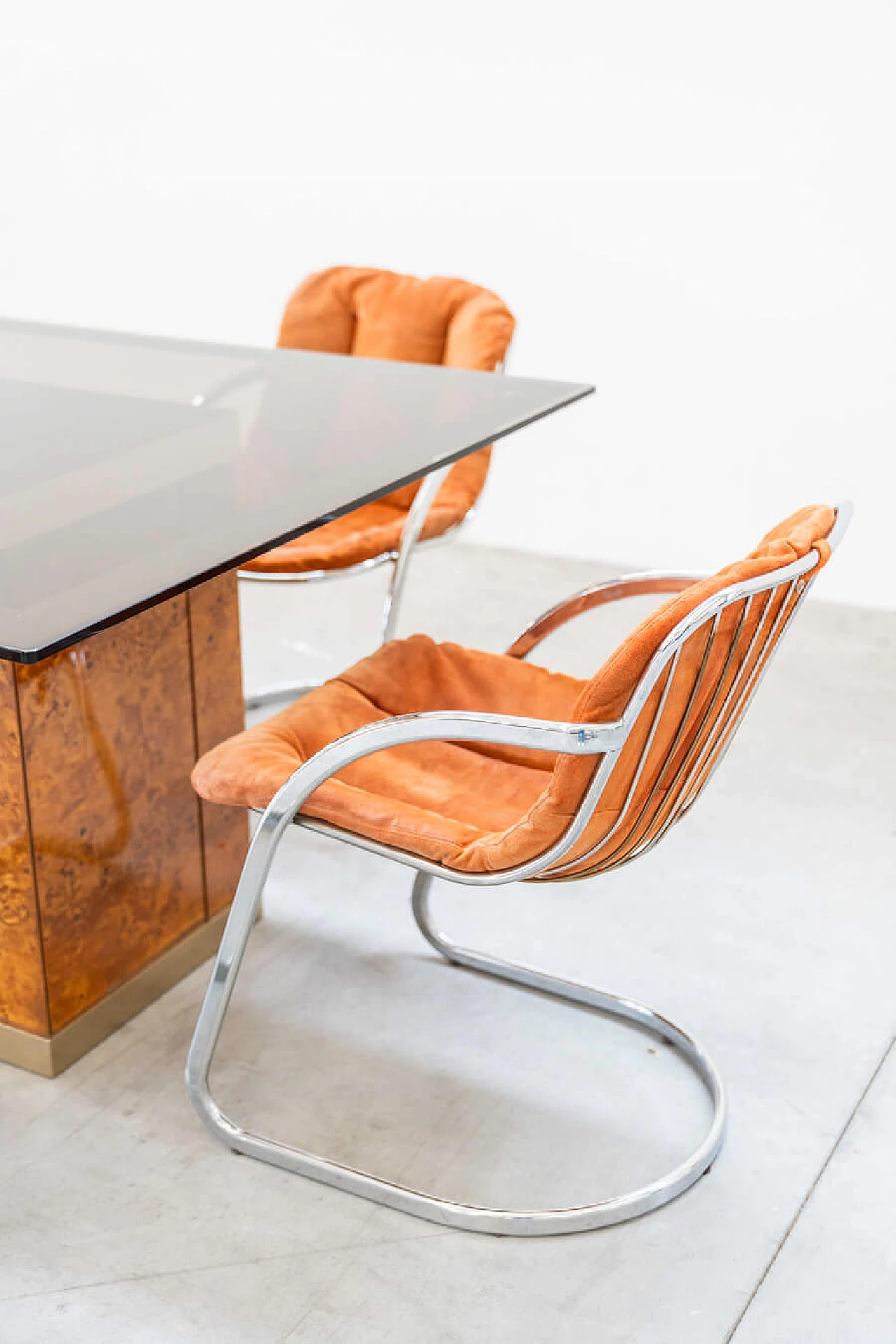 4 Chairs by Gastone Rinaldi for Rima and table in the style of Willy Rizzo, 1970s 6