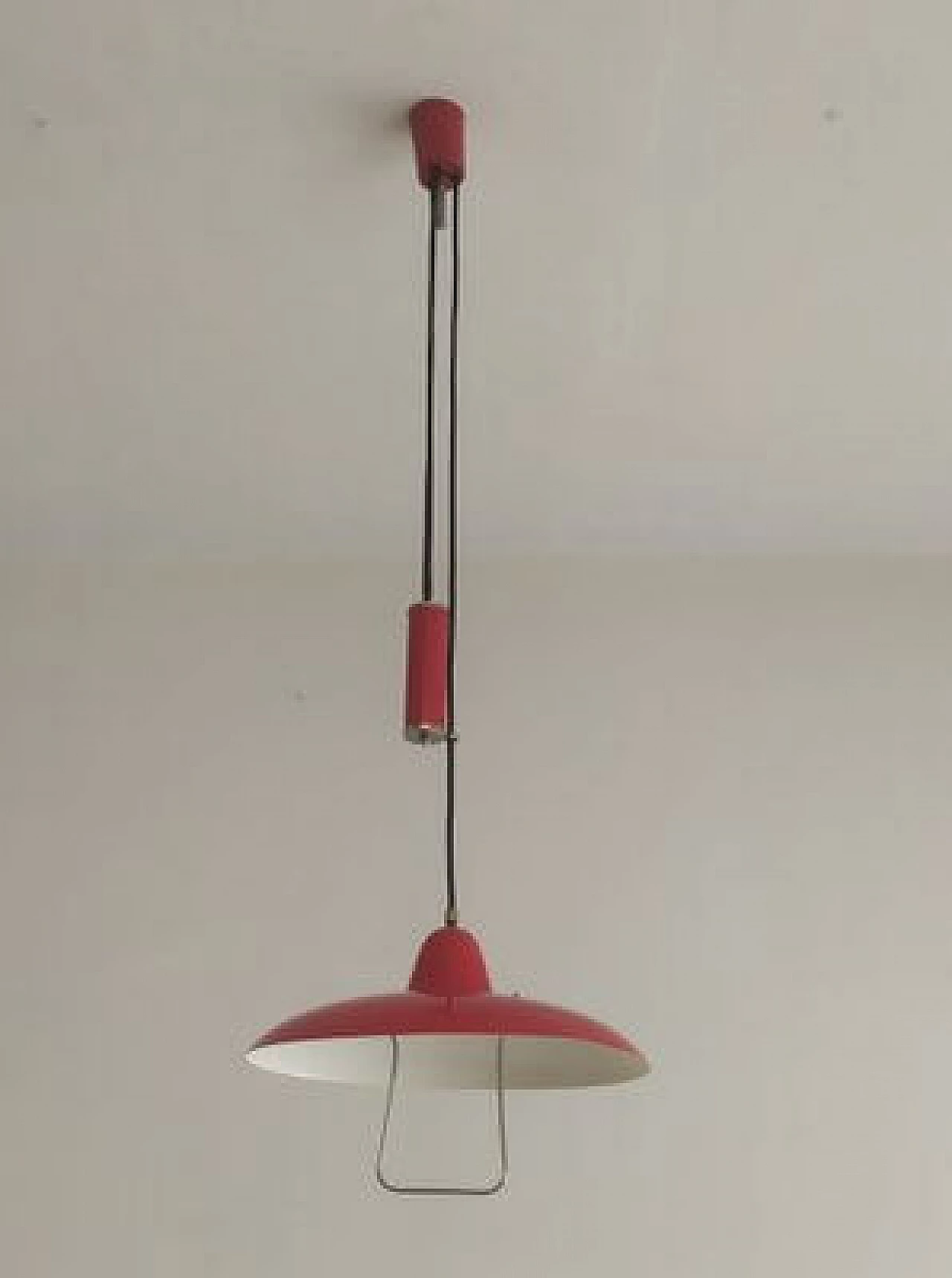 Lampadario saliscendi attribuito ad Angelo Lelli/Arredoluce, anni '50 1