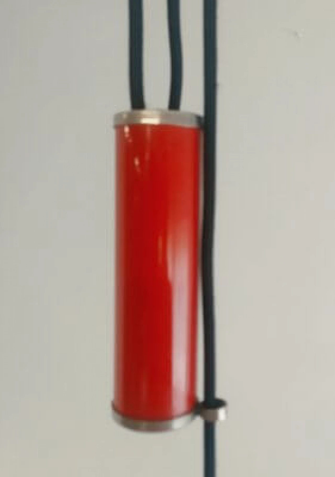Red metal lamp attributed to Angelo Lelli for Arredoluce, 1950s 2
