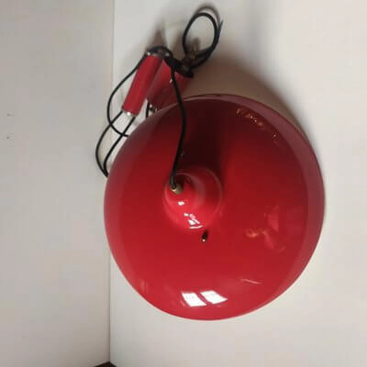 Red metal lamp attributed to Angelo Lelli for Arredoluce, 1950s 6