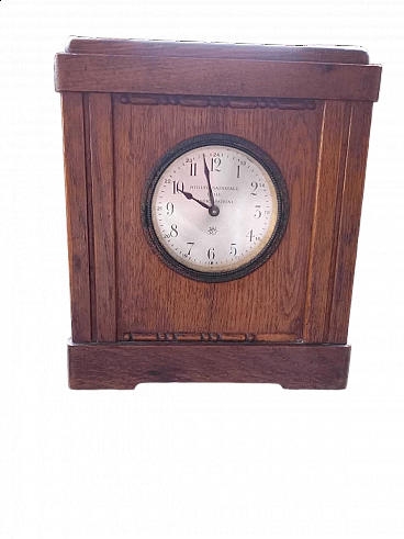 Oak clock with piggy bank by Junghans for INA, 1930s
