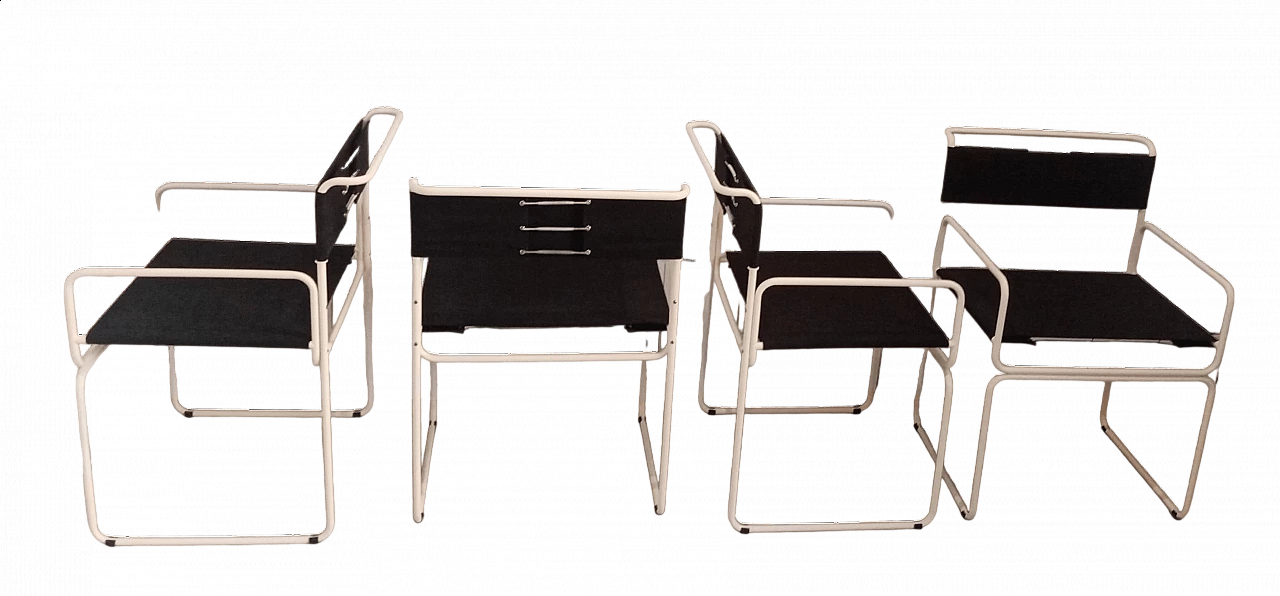 4 Metal and fabric Minny chairs by Giovanni Carini for Planula, 1970s 9