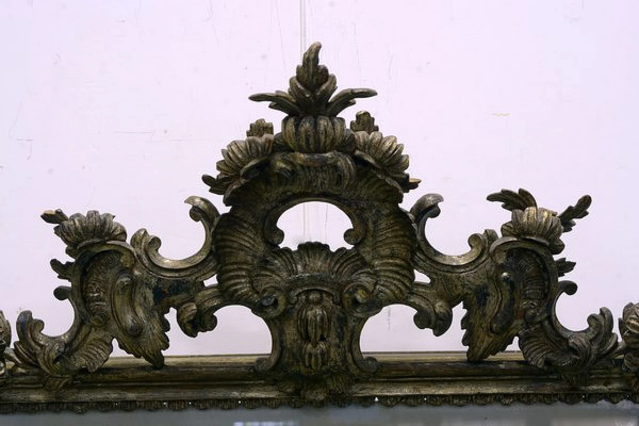 Specchio Luigi XV in legno intagliato in argento mecca, '700 3