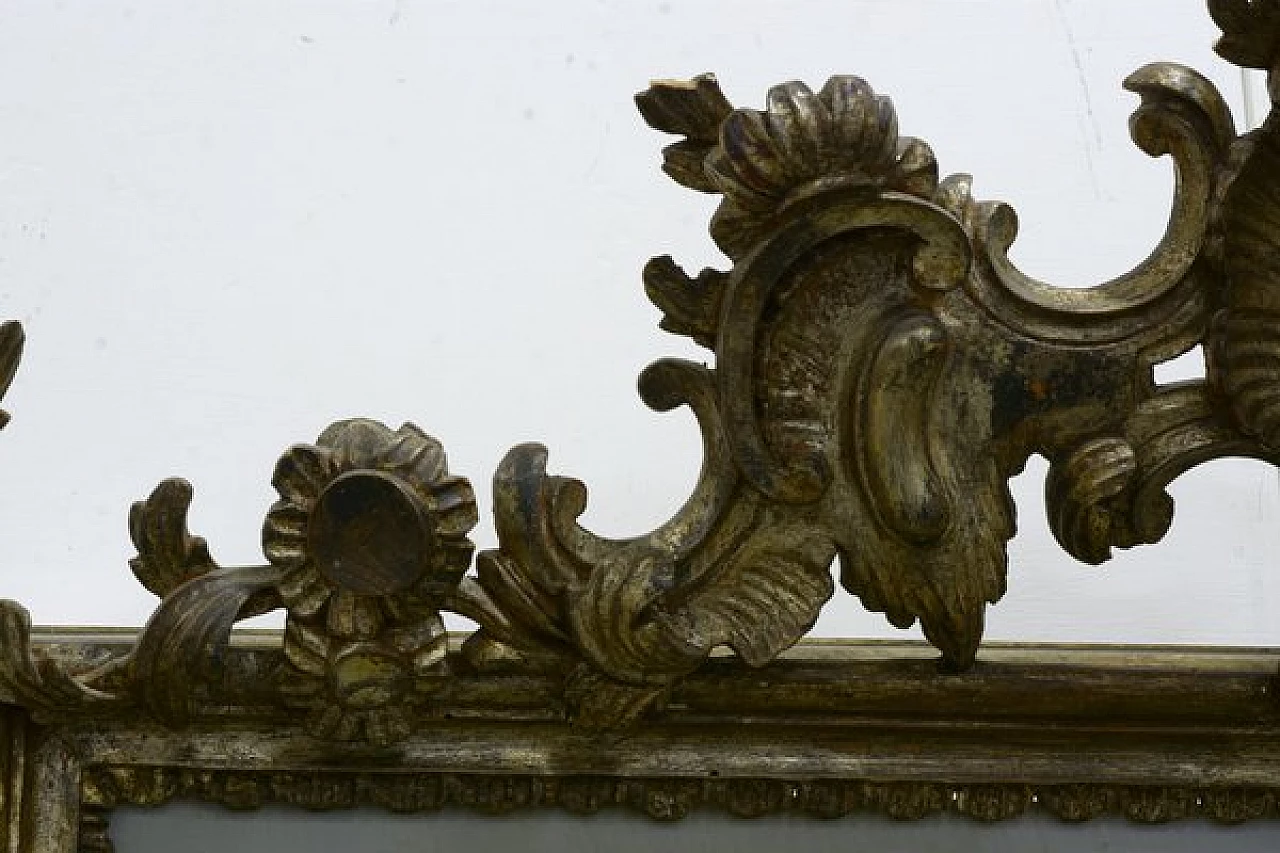 Louis XV mirror in silver-carved wood, 18th century 4