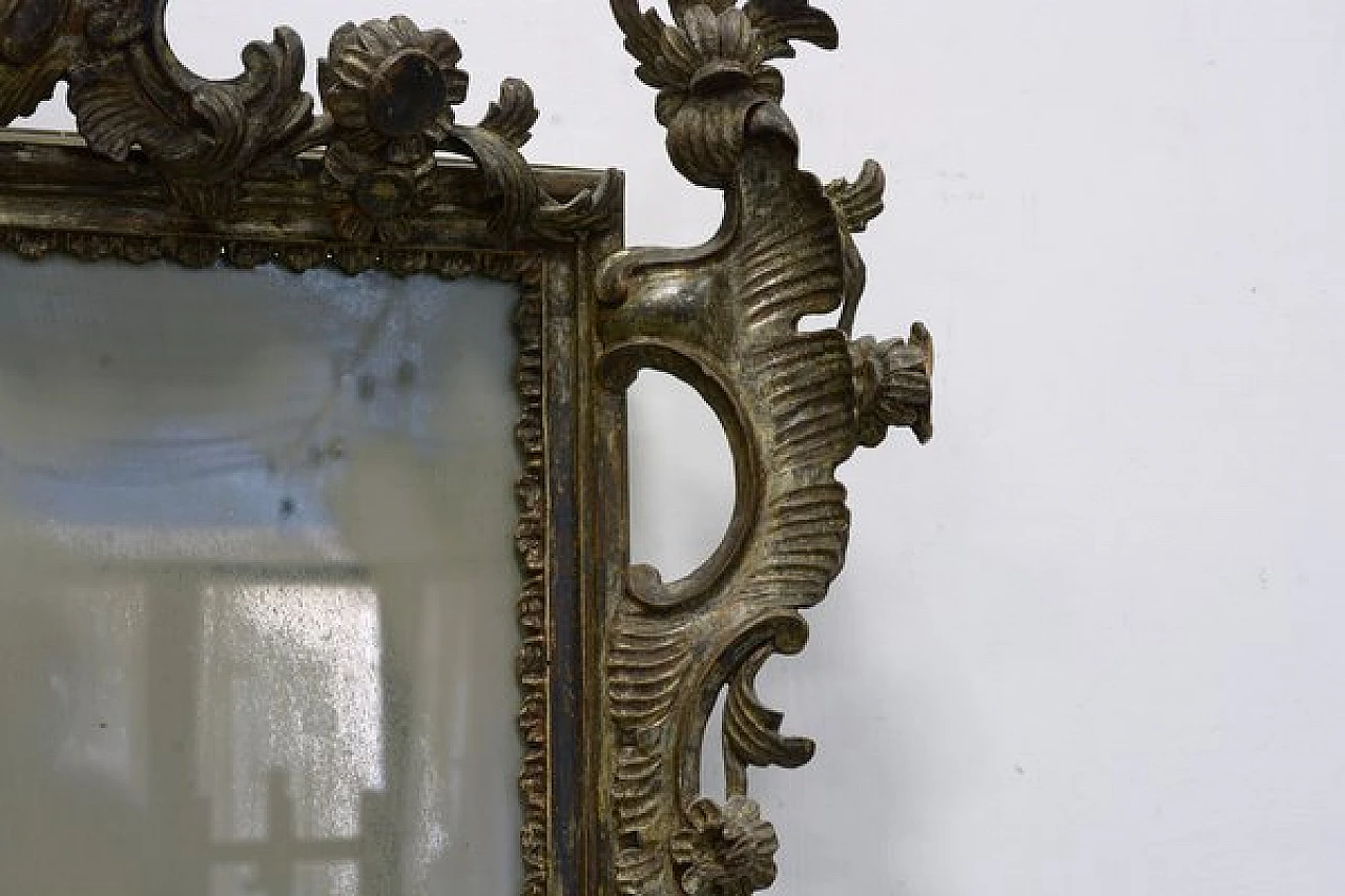 Louis XV mirror in silver-carved wood, 18th century 5