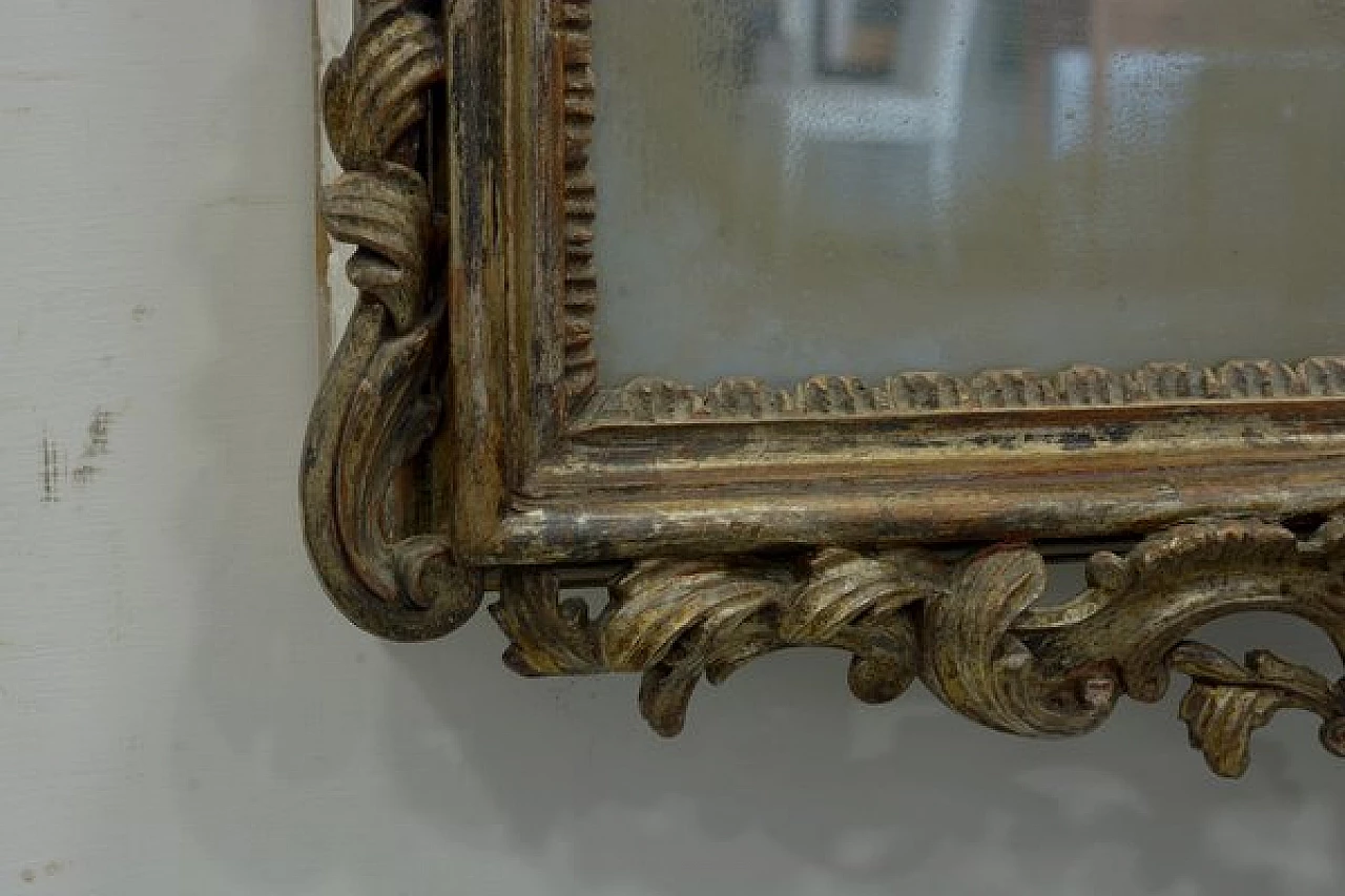 Louis XV mirror in silver-carved wood, 18th century 6