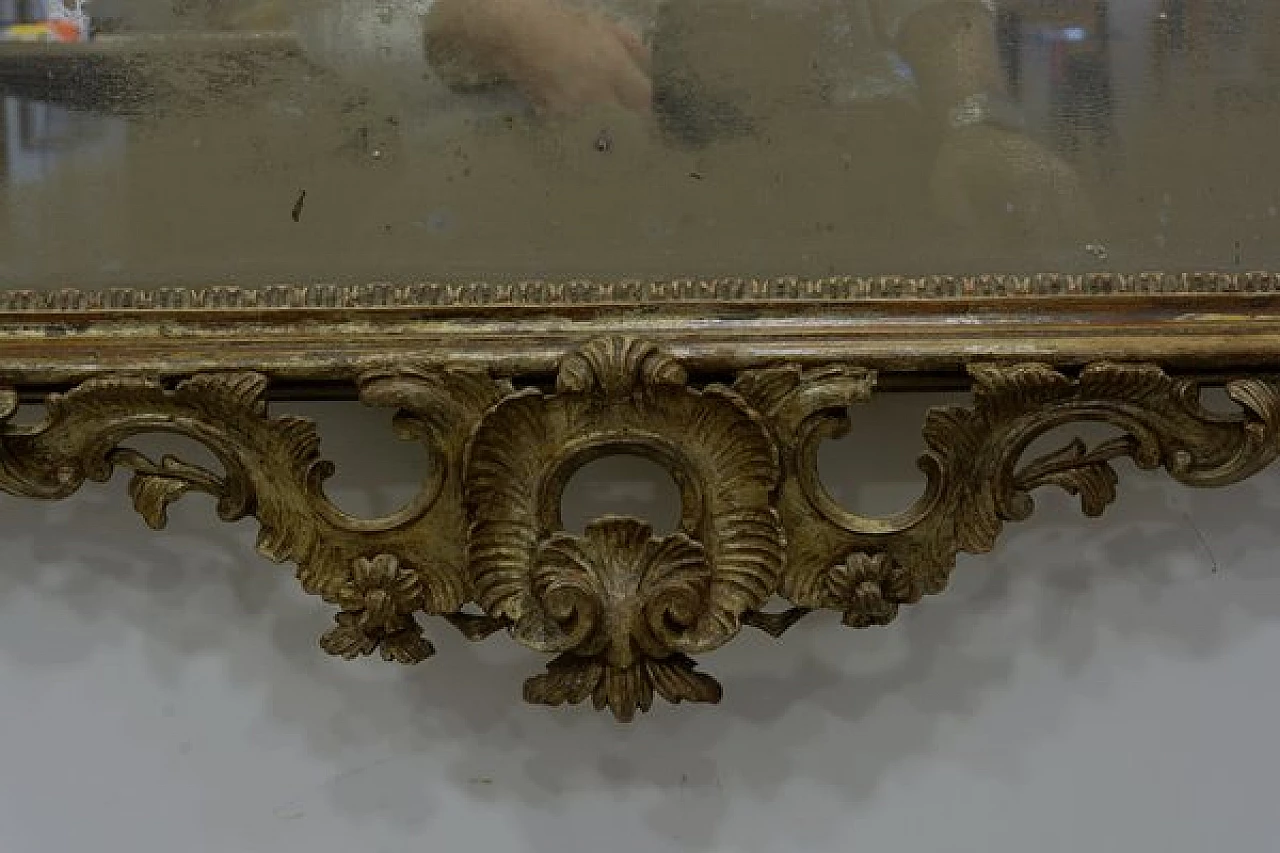 Specchio Luigi XV in legno intagliato in argento mecca, '700 7