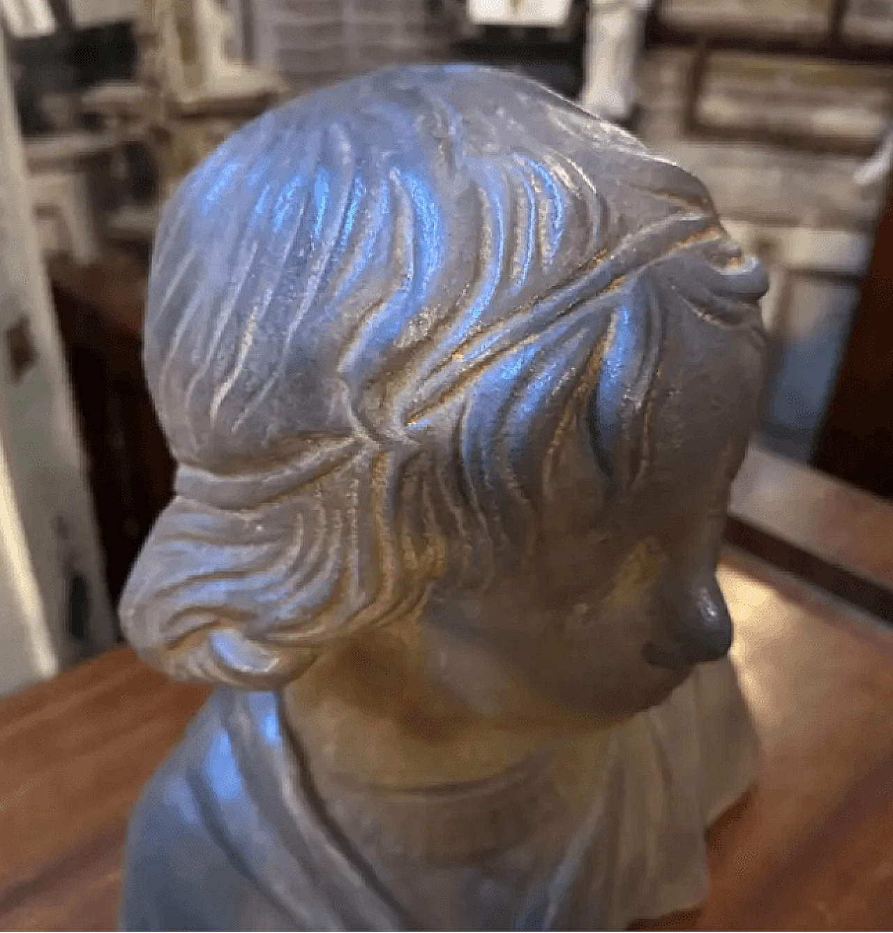 Bust of young girl in Sicilian handmade terracotta, 1930s 6