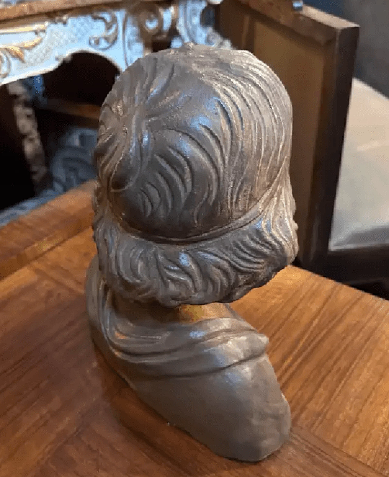 Bust of young girl in Sicilian handmade terracotta, 1930s 8