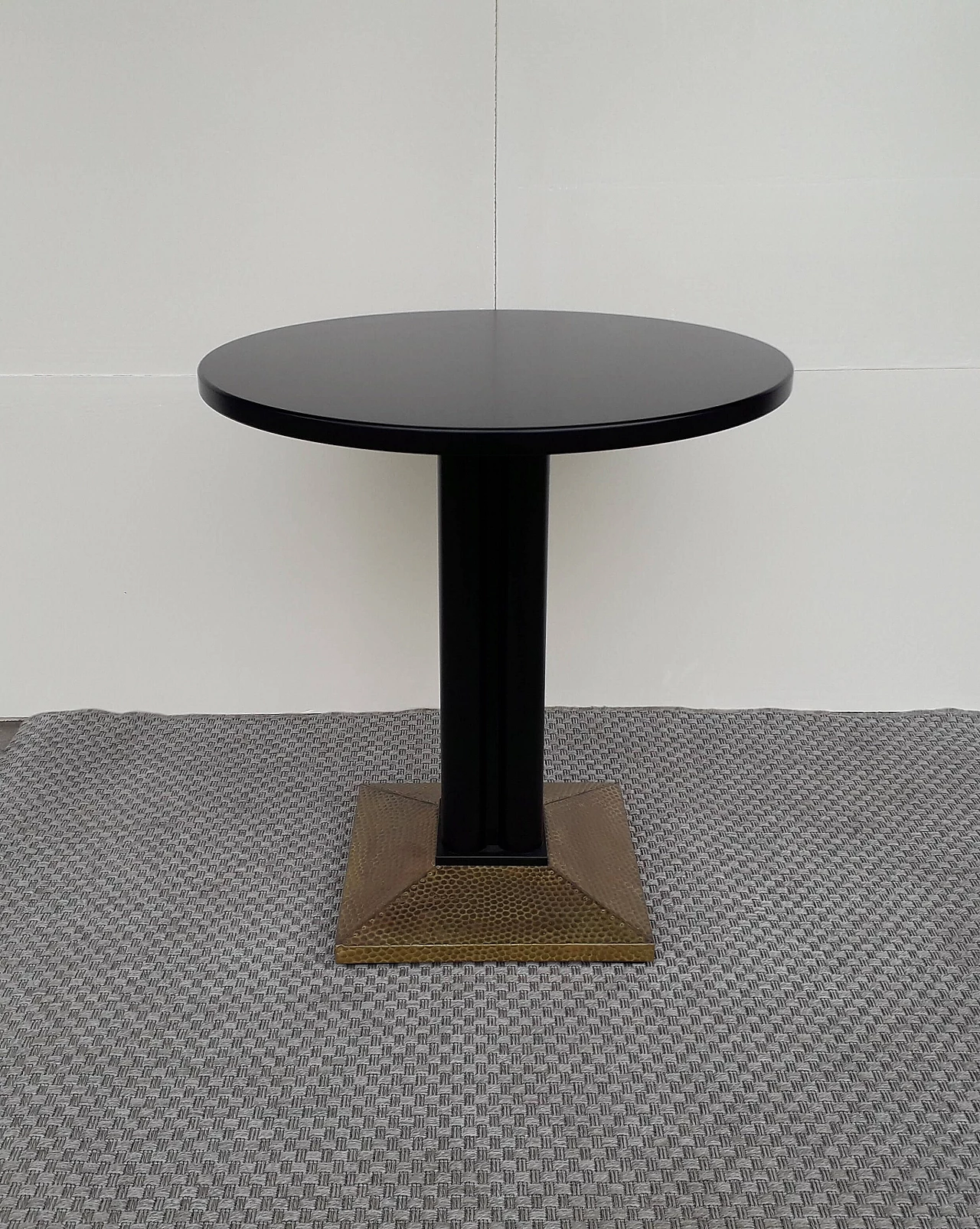 Wood and brass coffee table in the style of Josef Hoffmann for Thonet 1