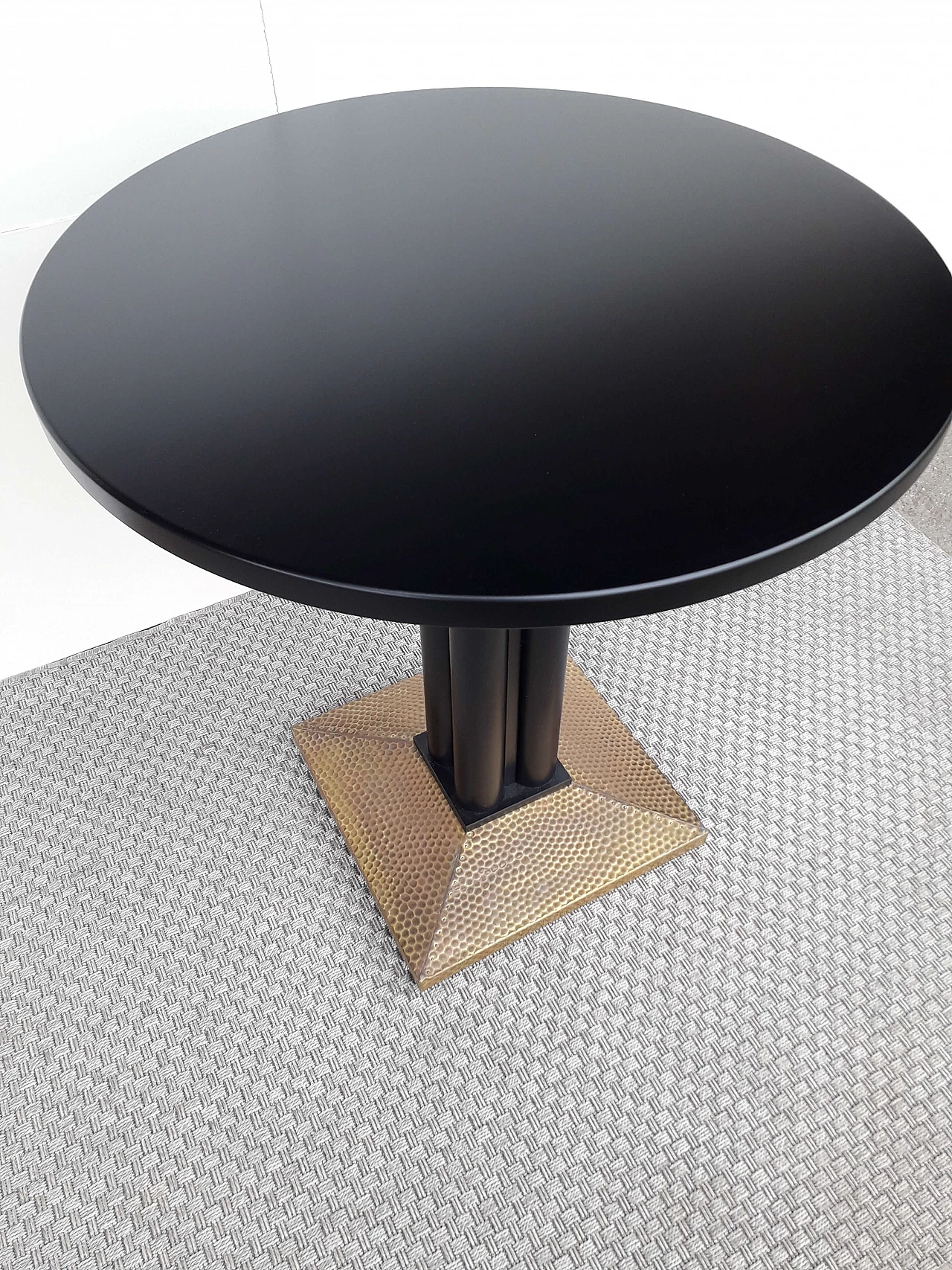 Wood and brass coffee table in the style of Josef Hoffmann for Thonet 3