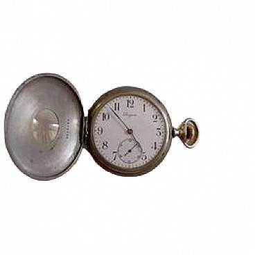 Polished steel pocket watch by Longines, late 19th century