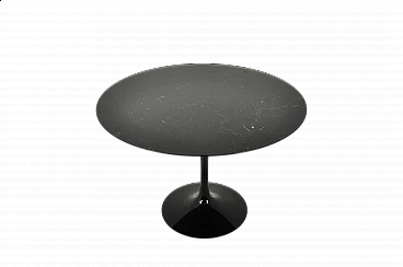Black marble table with aluminium base by Eero Saarinen for Knoll, 2000s