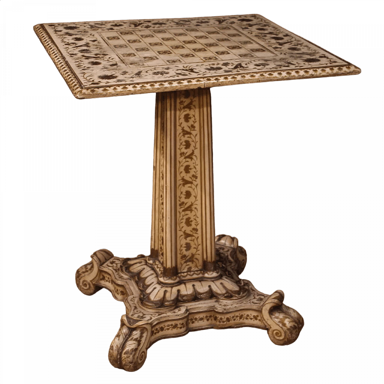 Lacquered and gilded wood game table, late 19th century 13