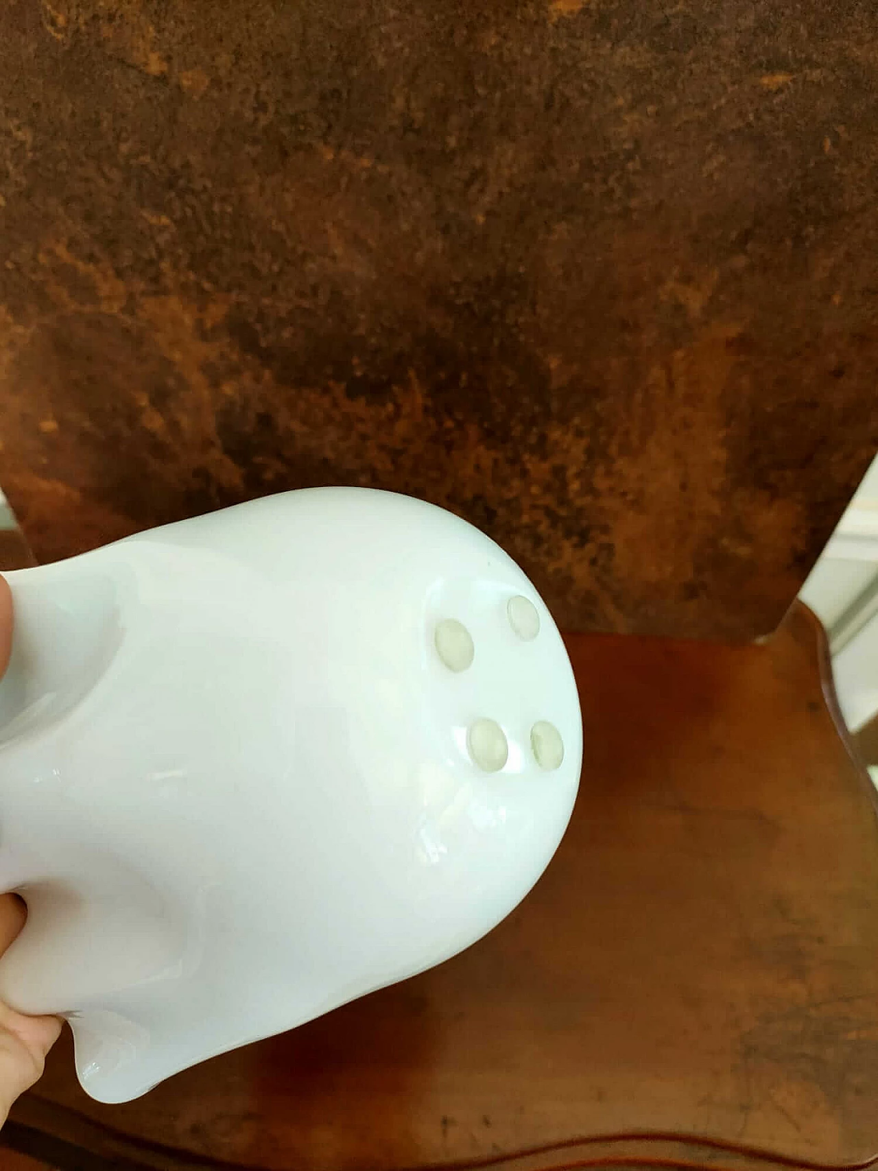 Vaso Fazzoletto in vetro di Murano opalino bianco 5