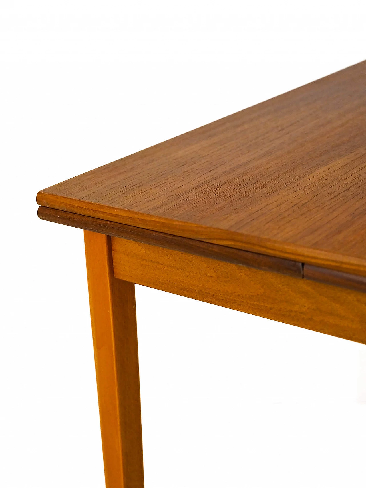 Scandinavian light wood and teak extendable table, 1960s 7