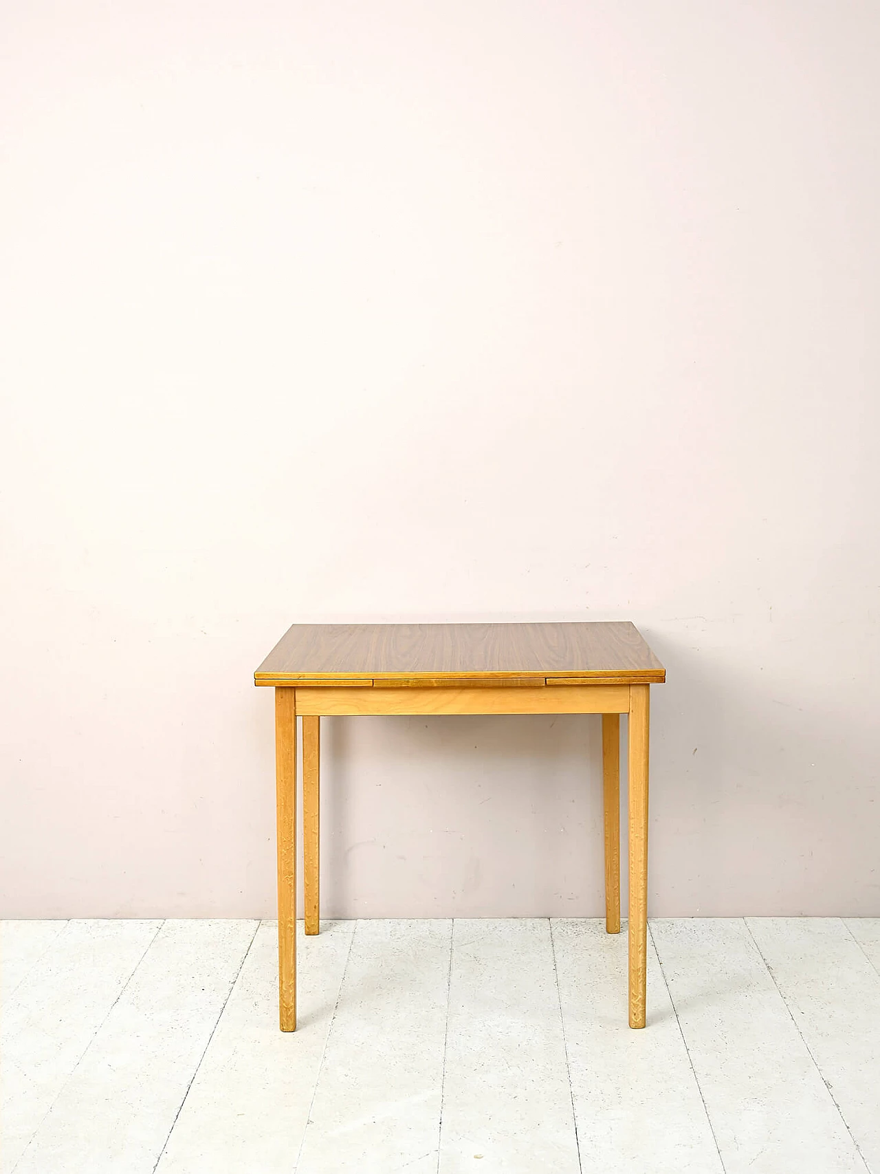Scandinavian light wood extendable table with formica top, 1960s 2