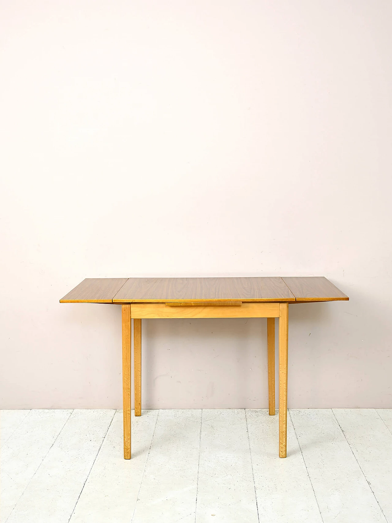 Scandinavian light wood extendable table with formica top, 1960s 3