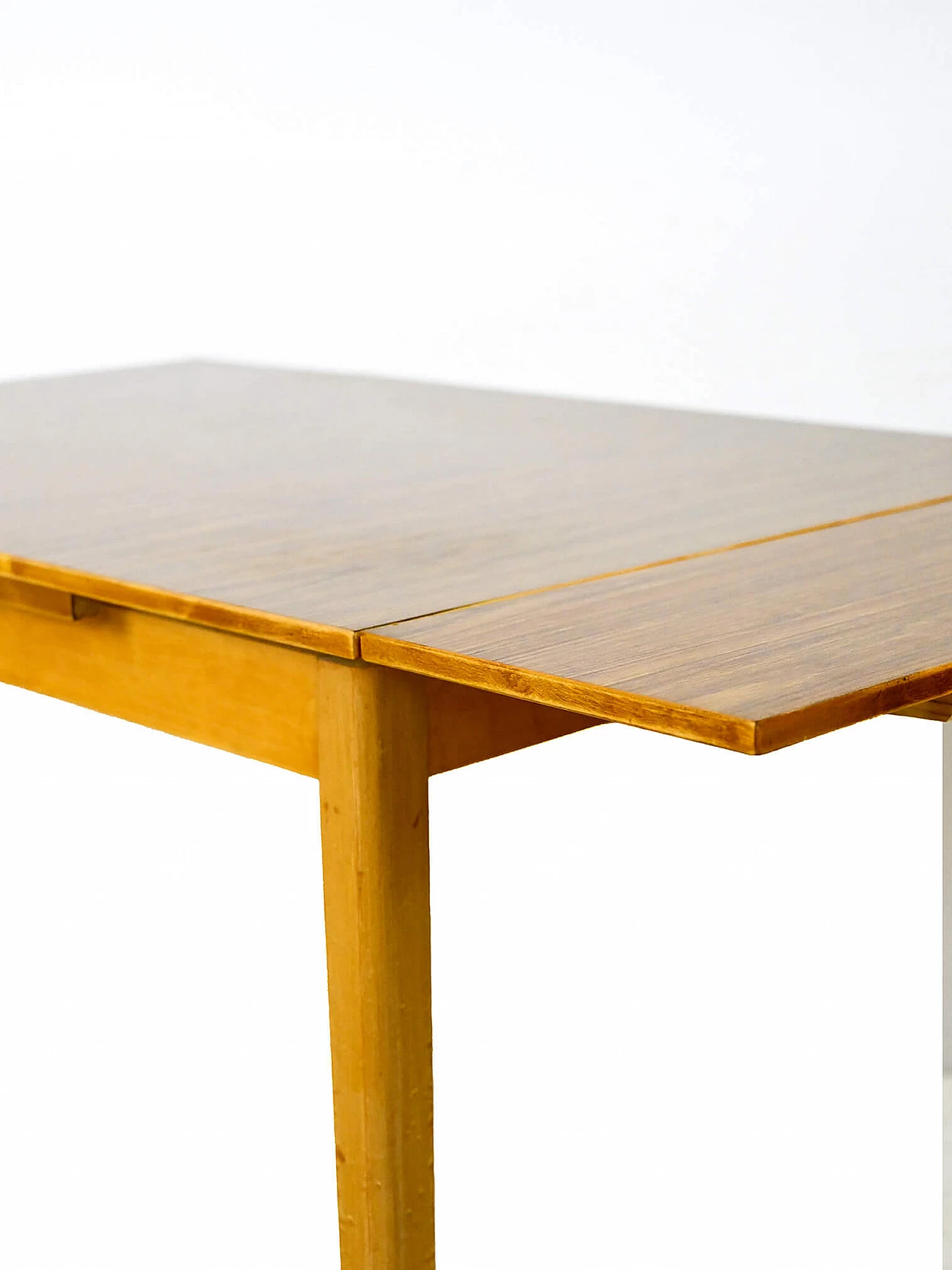 Scandinavian light wood extendable table with formica top, 1960s 8