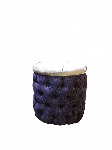 Capitonné fabric pouf, 2000s