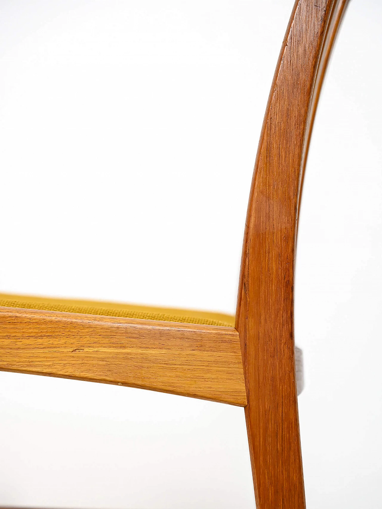 4 Sedie scandinave in teak con seduta imbottita, anni '60 10