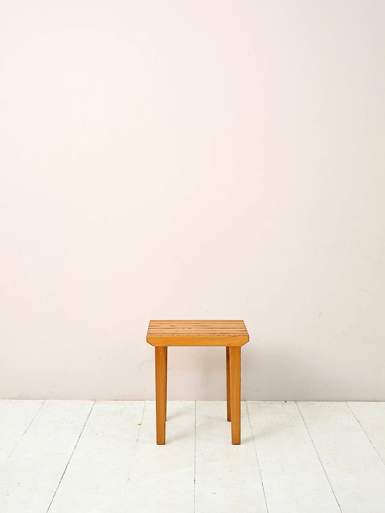 Scandinavian pine stool, 1960s 3