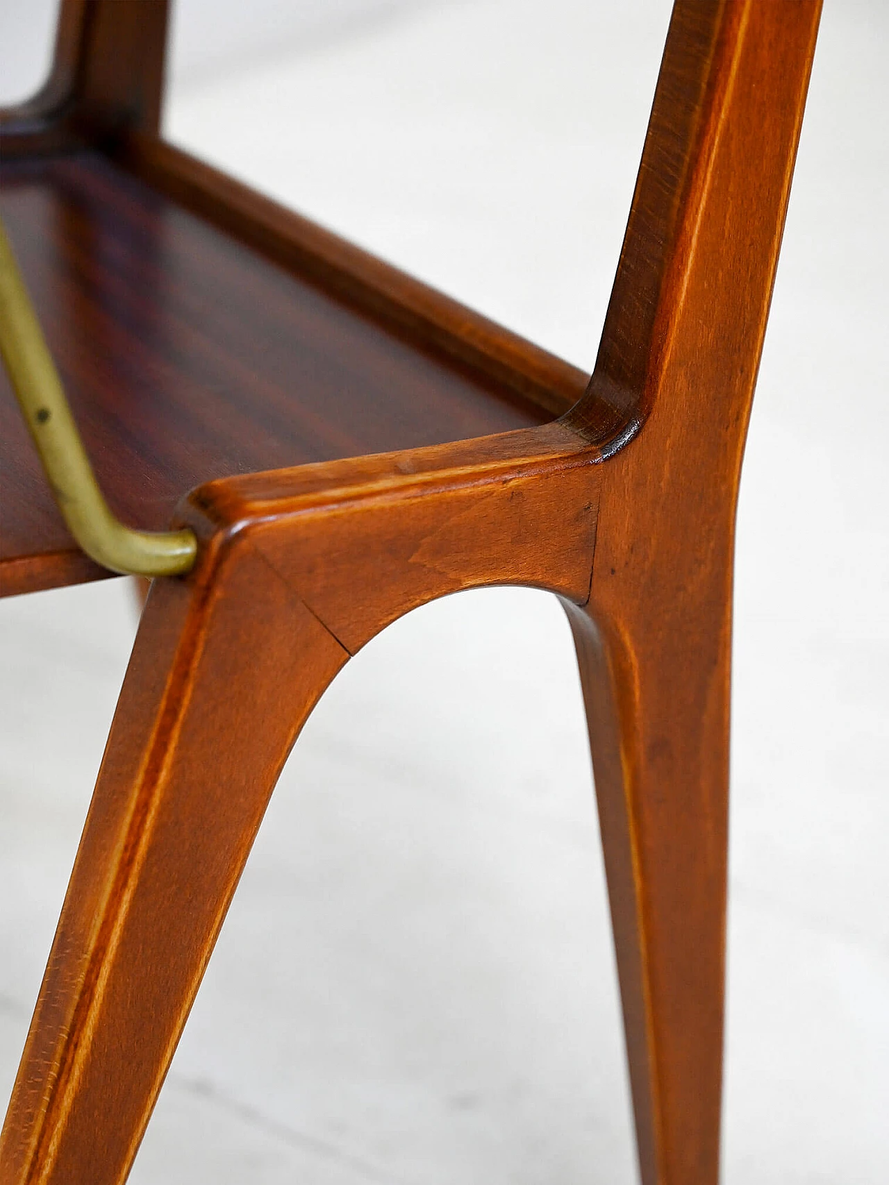 Scandinavian mahogany bedside table with brass details, 1960s 9
