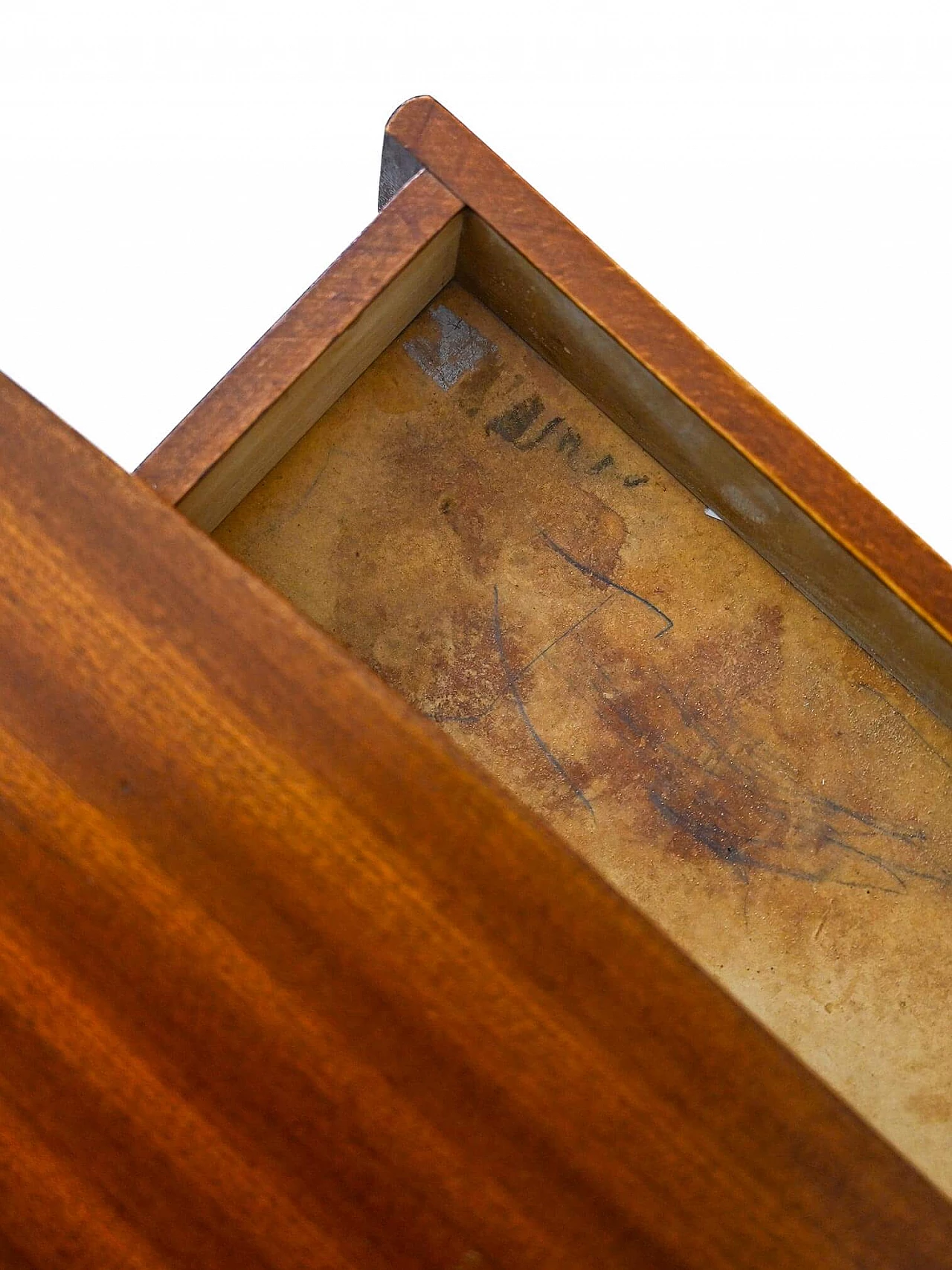 Scandinavian mahogany bedside table with brass details, 1960s 10