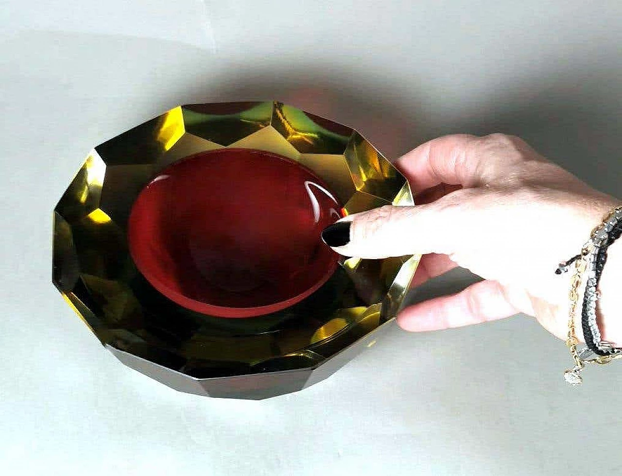 Mandruzzato-style submerged Murano glass ashtray, 1960s 14