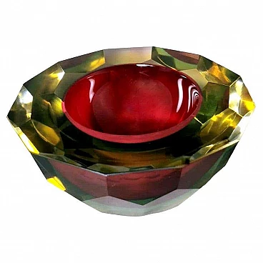 Mandruzzato-style submerged Murano glass ashtray, 1960s