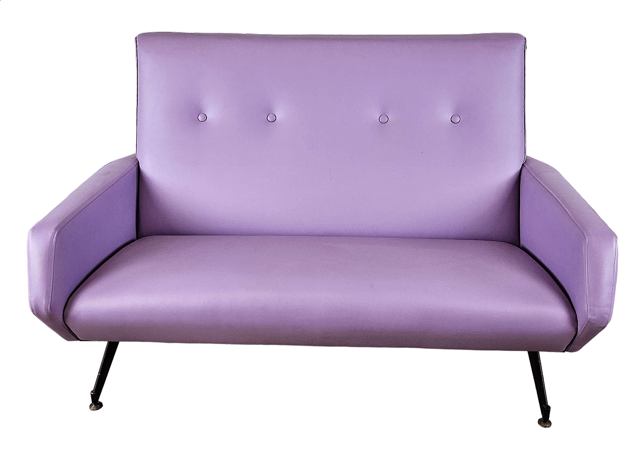 Two-seater lilac skai and iron sofa, 1950s 28