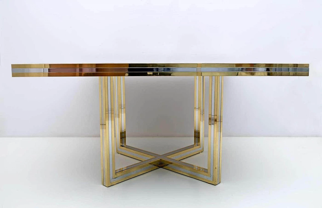 Black glass, brass and chrome table by Romeo Rega for Metalarte, 1970s 8