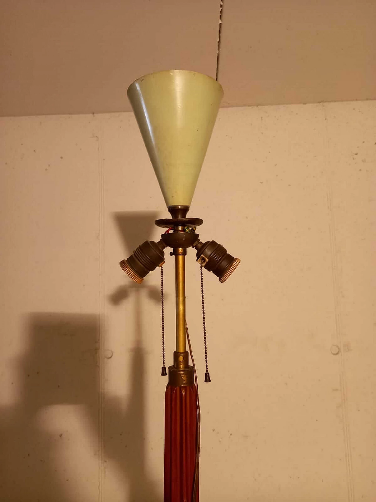 Lampada da terra in legno attribuita a Gio Ponti, anni '50 4