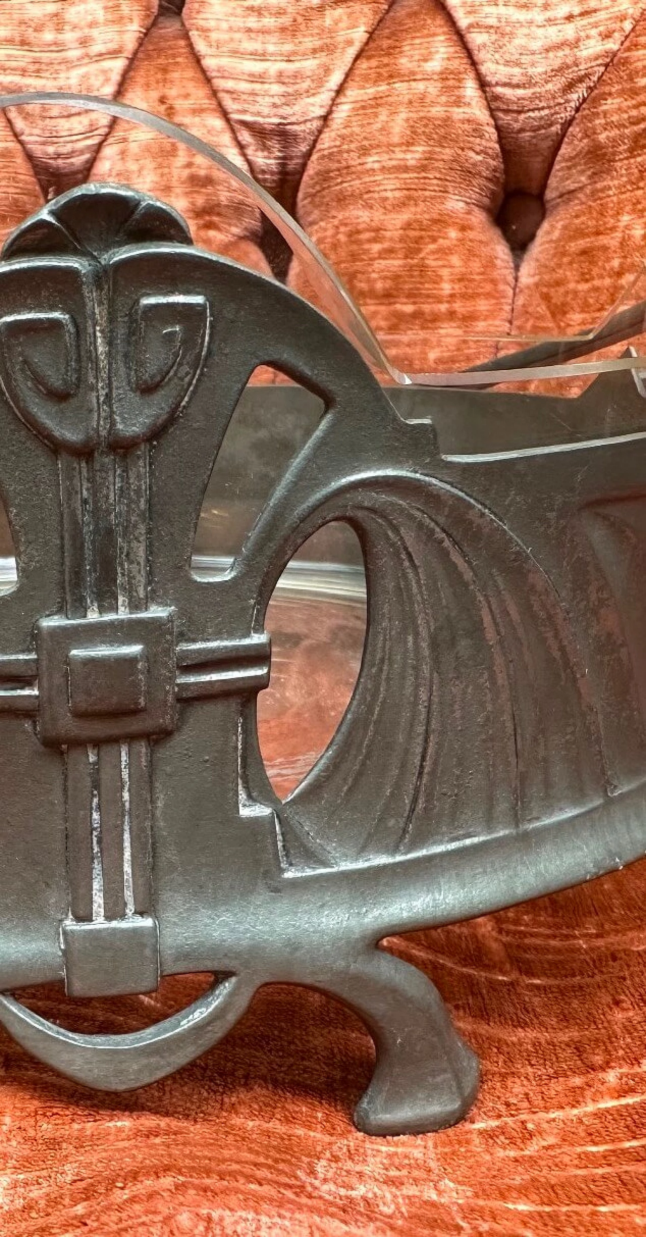 Centrotavola in peltro con vaschetta in cristallo di Juventa, inizio '900 3