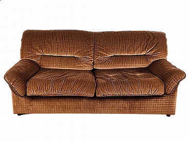 Two-seater brown fabric sofa by Doimo, 1970s