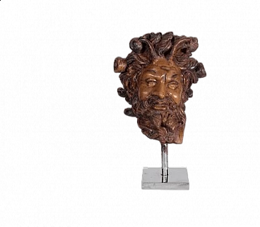 Statuetta di cera a forma di testa di fauno della Fonderia Chiurazzi, anni '90