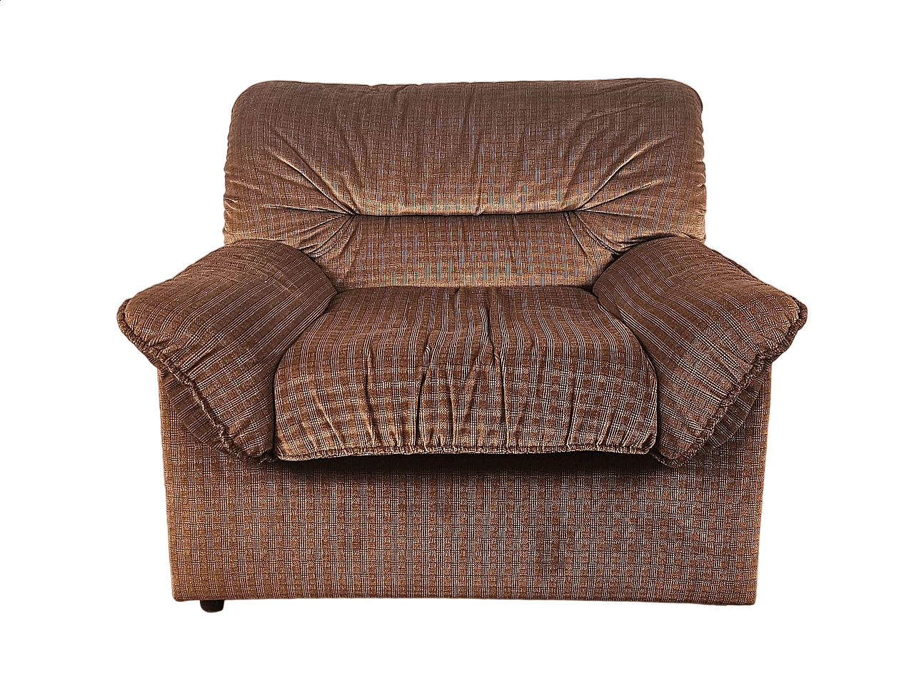 Brown fabric armchair by Doimo, 1970s 25