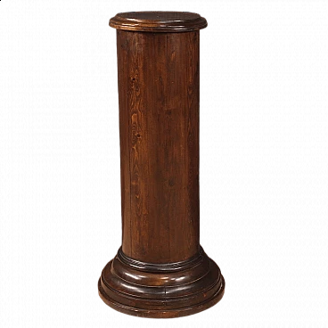 Walnut and beech carved column