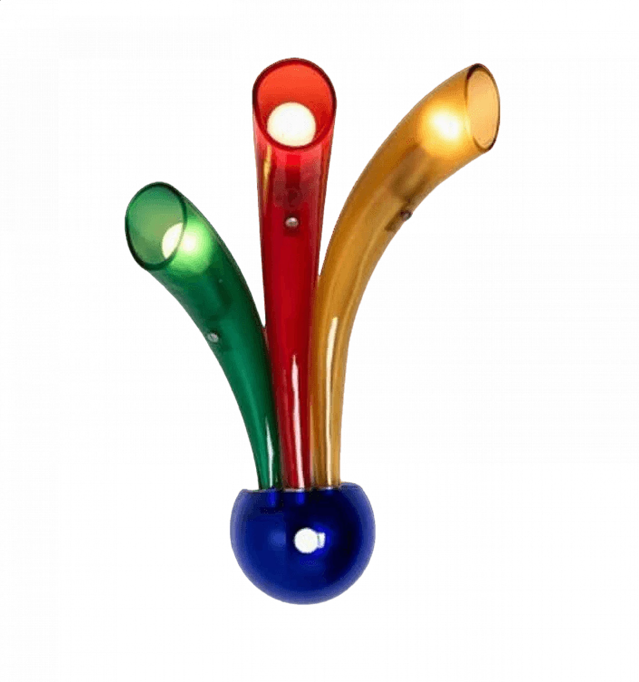 Phoenix three-light wall light in coloured Murano glass by Sylcom, 1980s 6