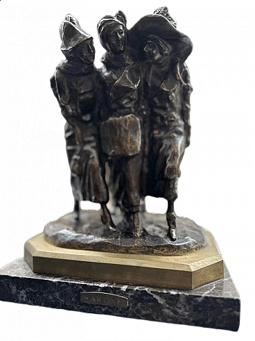 Negri, Tre Sartine, scultura con base in marmo, inizio '900