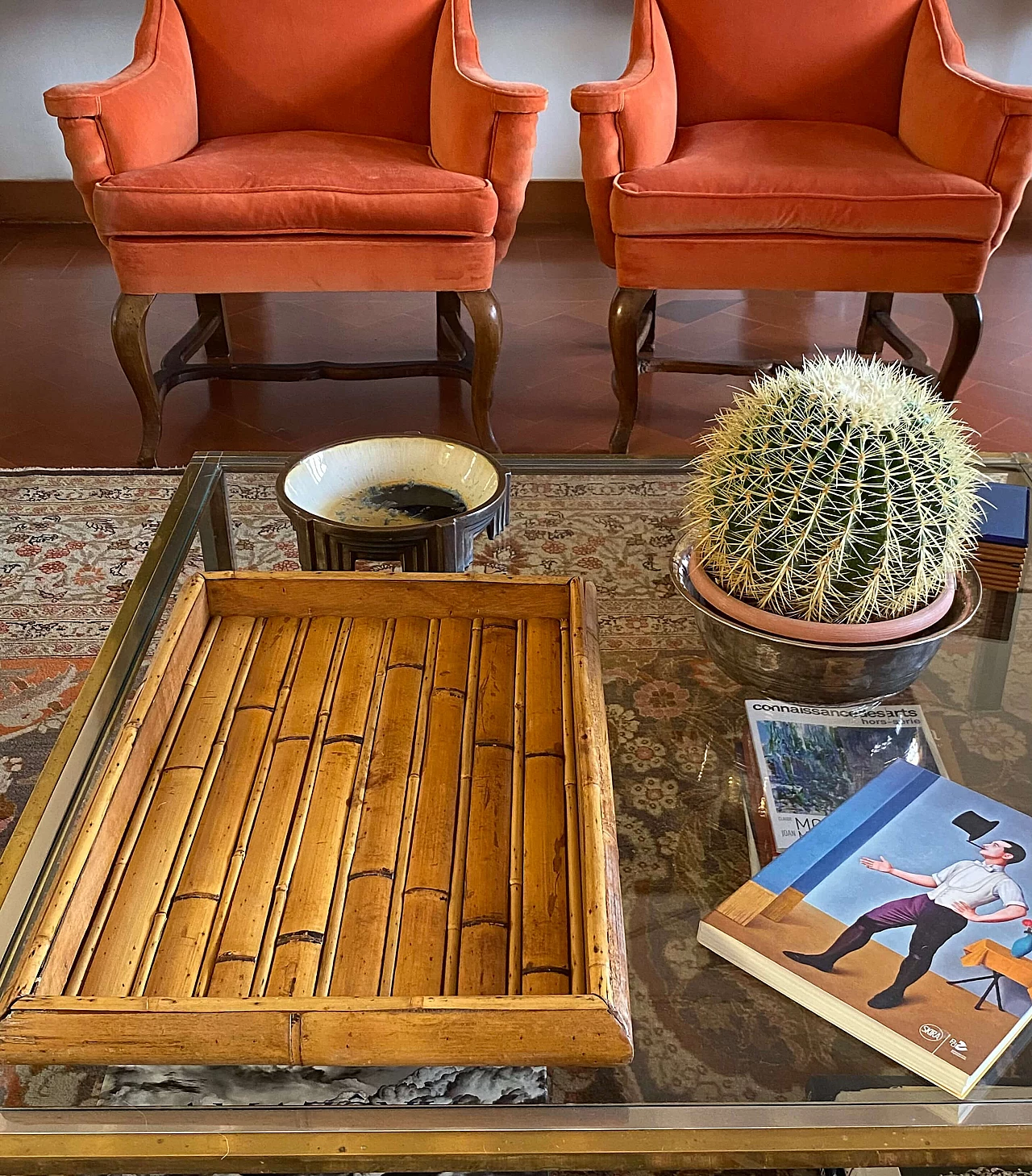 Rectangular bamboo tray, 1970s 2