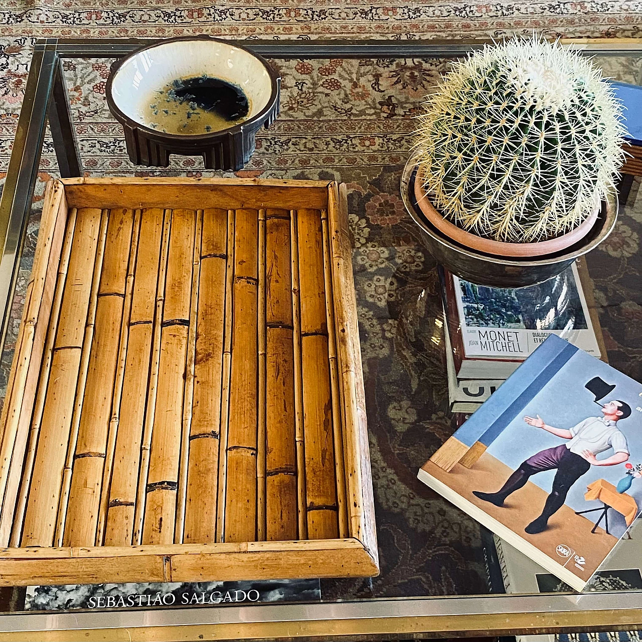 Rectangular bamboo tray, 1970s 3