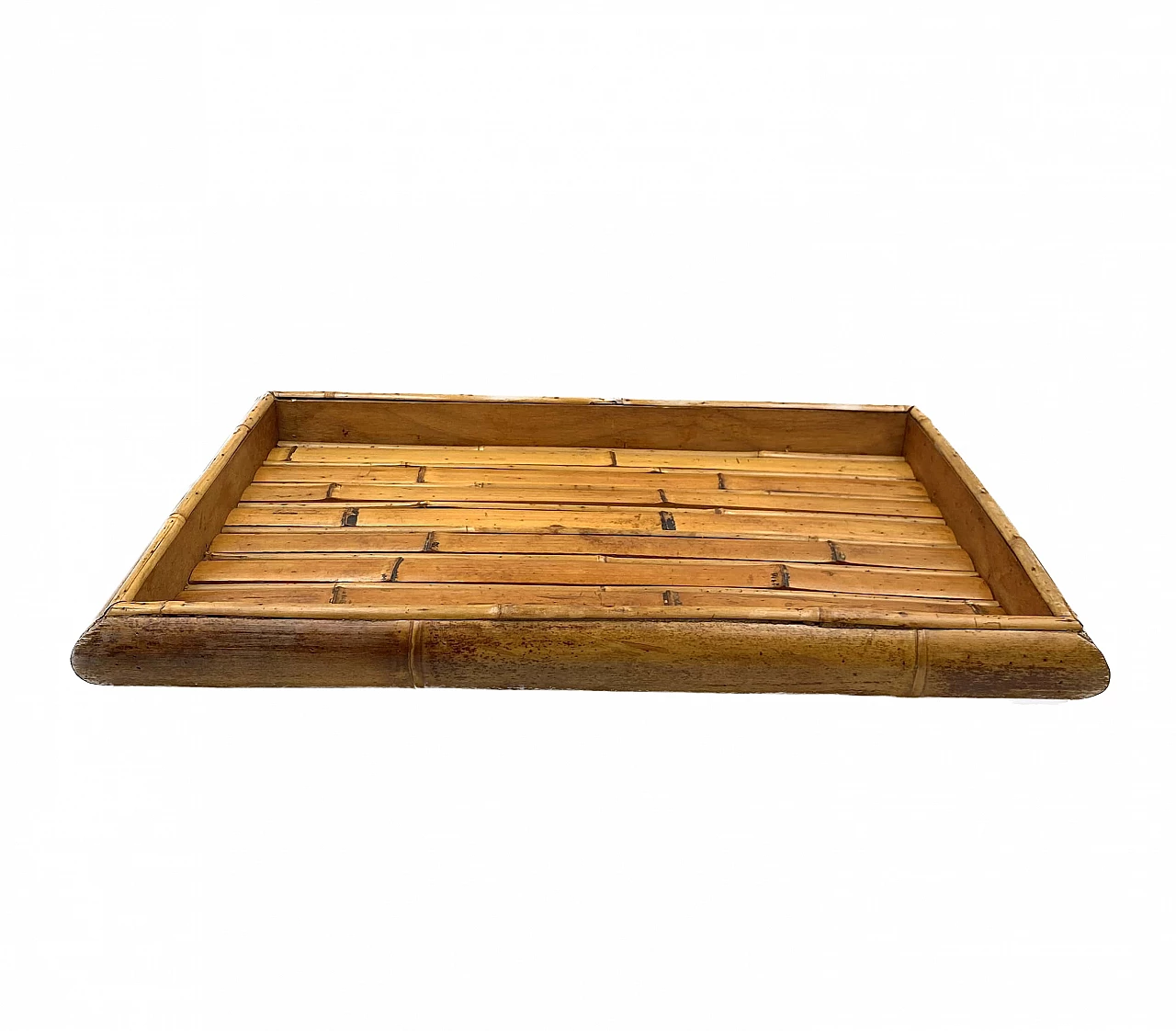 Rectangular bamboo tray, 1970s 6