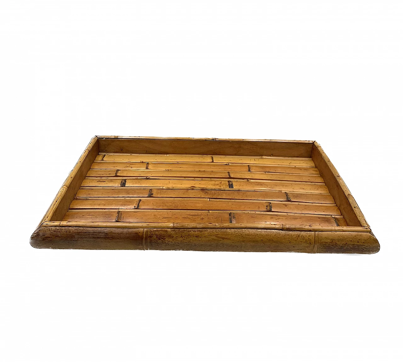 Rectangular bamboo tray, 1970s 7