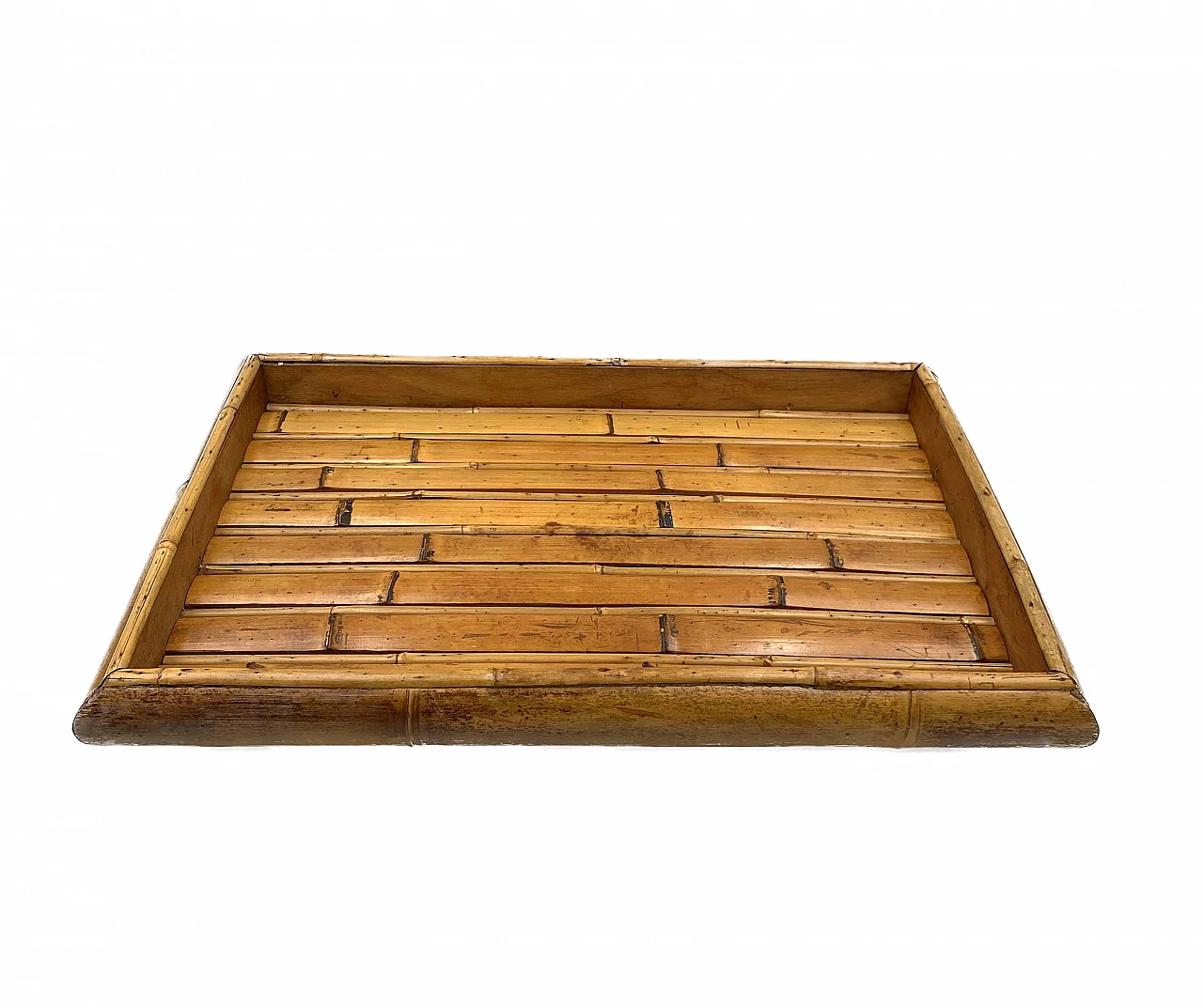 Rectangular bamboo tray, 1970s 8