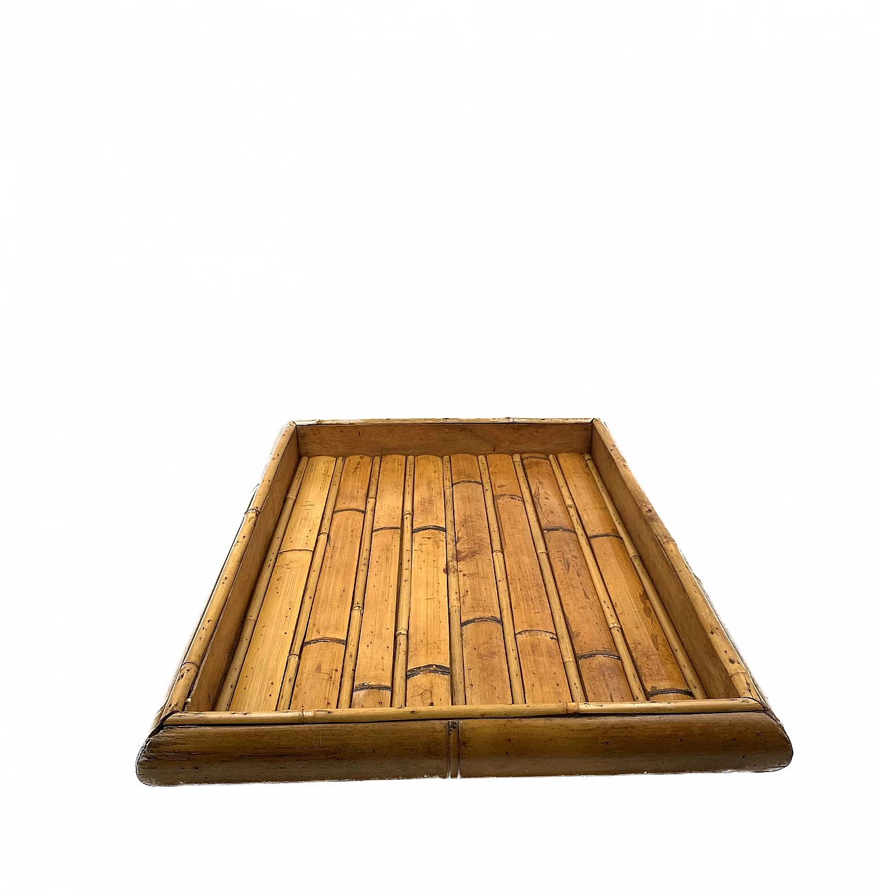Rectangular bamboo tray, 1970s 10