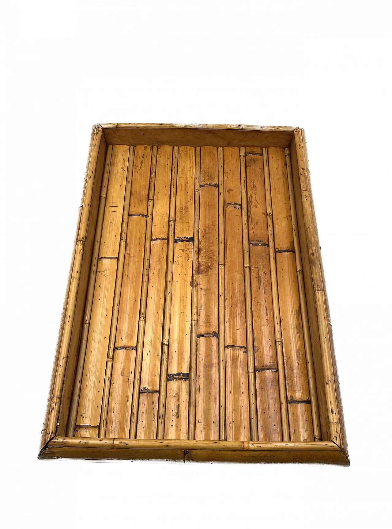 Rectangular bamboo tray, 1970s 12
