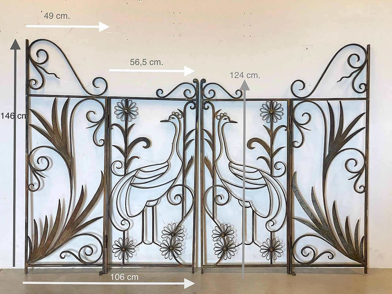 Cancello in ferro battuto, anni '70 1