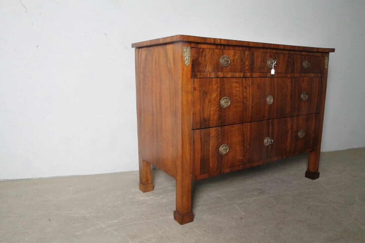 Empire solid poplar and walnut commode, early 19th century 4