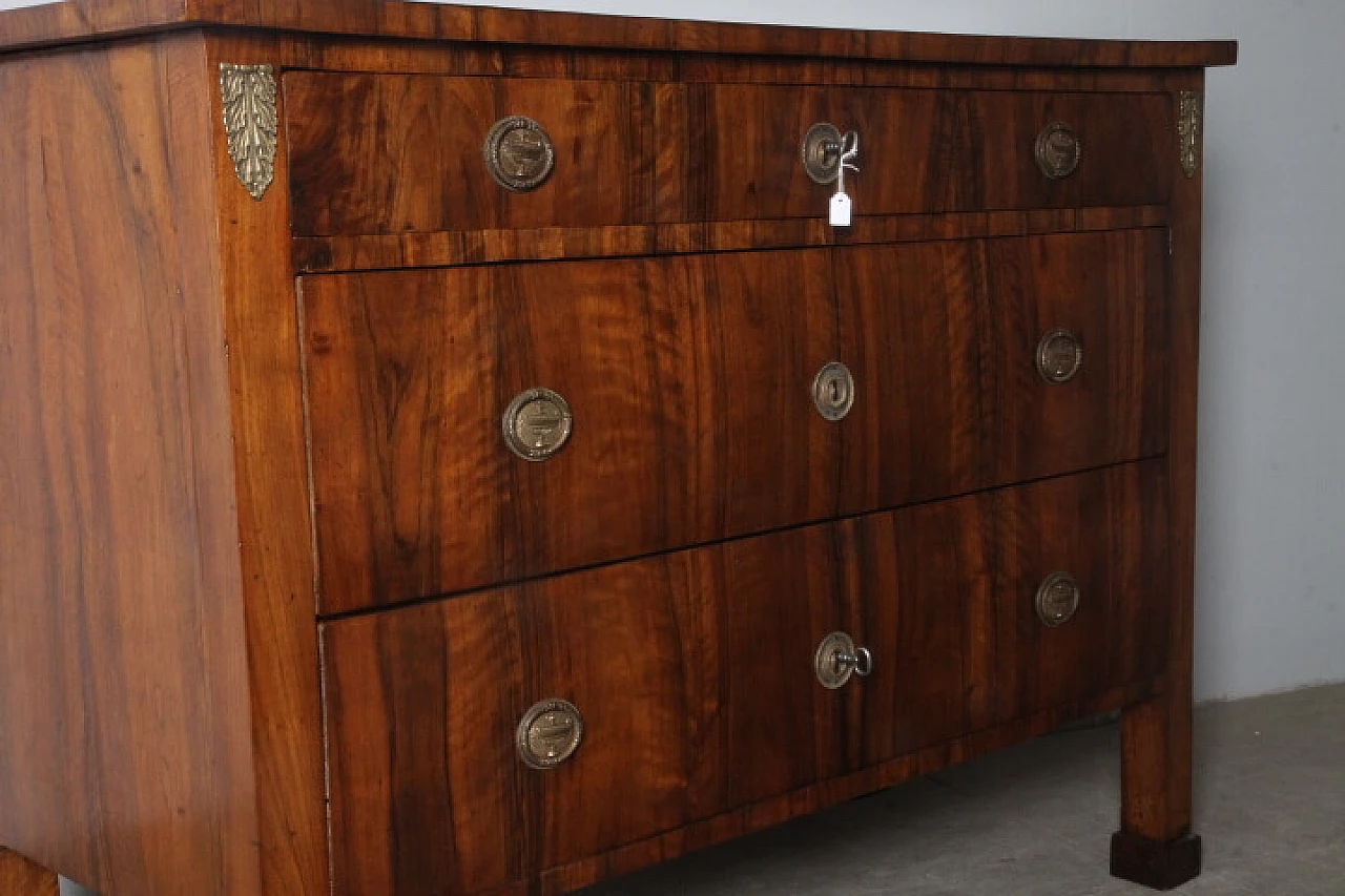 Empire solid poplar and walnut commode, early 19th century 5